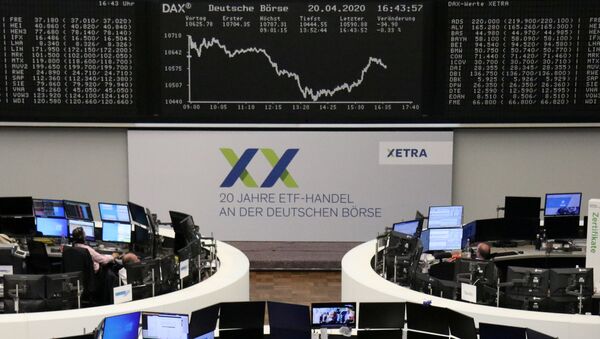 The German share price index DAX graph is pictured at the stock exchange in Frankfurt, Germany, April 20, 2020 - Sputnik International