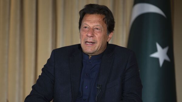 Pakistan's Prime Minister Imran Khan speaks to The Associated Press, in Islamabad, Pakistan, Monday, March 16, 2020 - Sputnik International