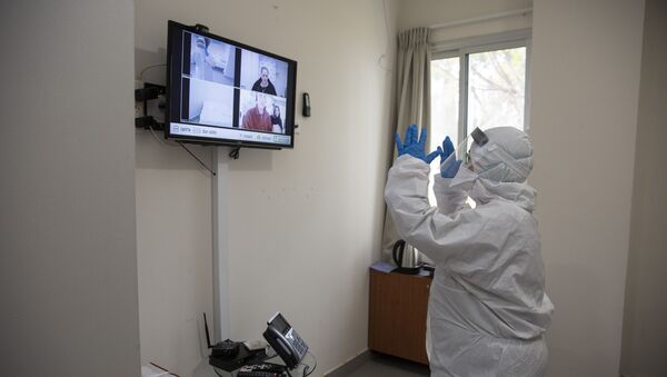 Israeli Professor Galia Rahavm, head of infectious diseases, shows one of the rooms where returning Israelis with suspected exposure to Coronavirus will stay under observation and isolation, at the Chaim Sheba Medical Center at at Tel Hashomer in Ramat Gan, Israel, Wednesday, Feb. 19, 2020. I - Sputnik International