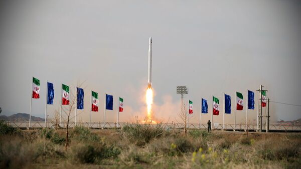 A first military satellite named Noor is launched into orbit by Iran's Revolutionary Guards Corps, in Semnan, Iran April 22, 2020.  - Sputnik International