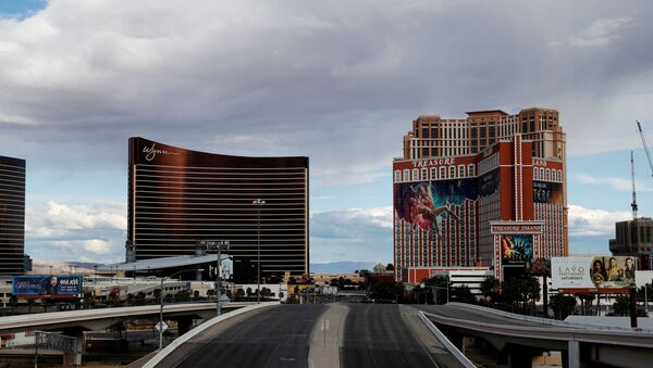 Empty roads leading into and out of the Las Vegas strip are seen as the spread of coronavirus disease (COVID-19) continues, in Las Vegas, Nevada U.S., April 9, 2020 - Sputnik International