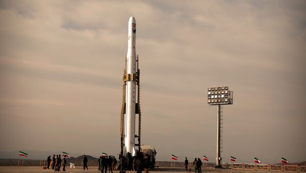 A first military satellite named Noor is seen to be launched into orbit by Iran's Revolutionary Guards Corps, in Semnan, Iran April 22, 2020.  - Sputnik International
