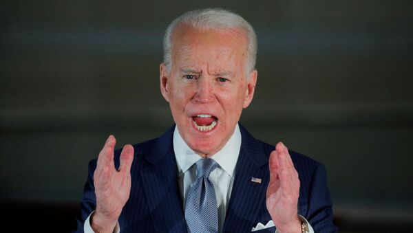 Democratic U.S. presidential candidate and former Vice President Joe Biden speaks during a primary night appearance at The National Constitution Center in Philadelphia, Pennsylvania, U.S., March 10, 2020.  - Sputnik International