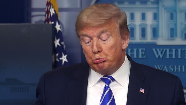 U.S. President Donald Trump reacts as he leads the daily coronavirus disease outbreak task force briefing at the White House in Washington - Sputnik International