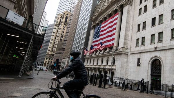 The New York Stock Exchange (NYSE) is seen in the financial district of lower Manhattan during the outbreak of the coronavirus disease (COVID-19) in New York City, U.S., April 26, 2020.  - Sputnik International