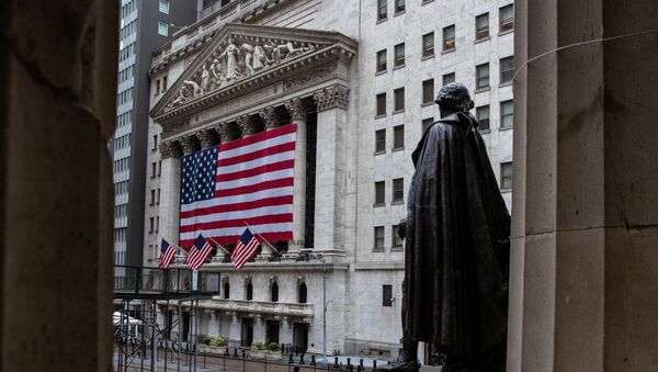The New York Stock Exchange (NYSE) is seen in the financial district of lower Manhattan during the outbreak of the coronavirus disease (COVID-19) in New York City, U.S., April 26, 2020 - Sputnik International