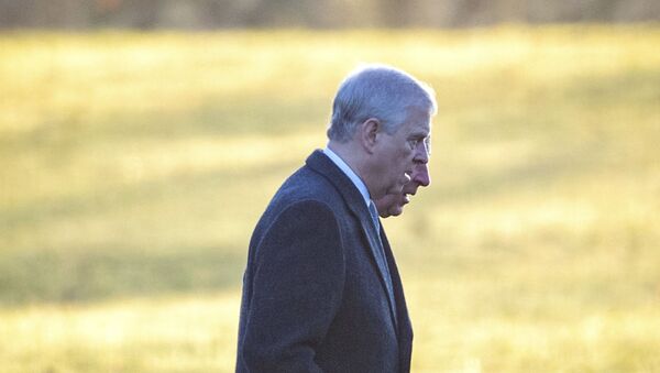 Britain's Prince Andrew, foreground, and Prince Charles arrive to attend a church service at St. Mary Magdalene Church in Sandringham, Norfolk, 25 December 2019 - Sputnik International