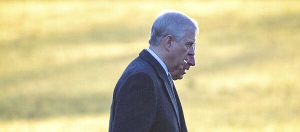 Britain's Prince Andrew, foreground, and Prince Charles arrive to attend a church service at St. Mary Magdalene Church in Sandringham, Norfolk, 25 December 2019 - Sputnik International