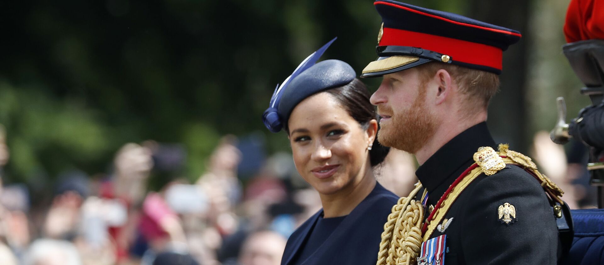 FILE - In this Saturday, June 8, 2019 file photo, Britain's Meghan, the Duchess of Sussex and Prince Harry ride in a carriage to attend the annual Trooping the Colour Ceremony in London - Sputnik International, 1920, 06.04.2021