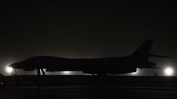 A B-1B Lancer bomber sits on the flight line at Andersen Air Force Base, Guam, Friday, May 1, 2020. - Sputnik International
