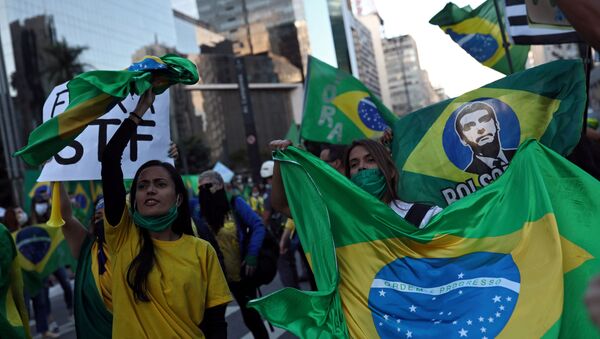 Supporters of Brazilian President Jair Bolsonaro in Sao Paulo - Sputnik International