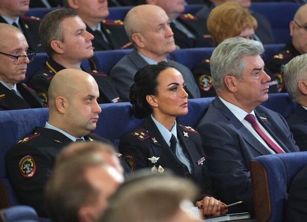 Official representative of the Russian Interior Ministry, Police Major General Irina Volk during a ministerial meeting on 26 February 2020 - Sputnik International