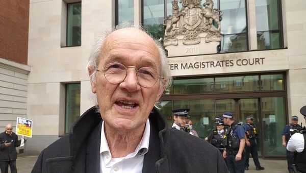John Shipton outside of Westminster Mags Court - Sputnik International