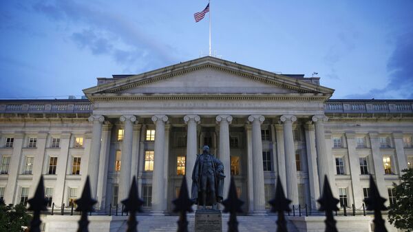 The U.S. Treasury Department building at dusk, Thursday, June 6, 2019, in Washington. - Sputnik International
