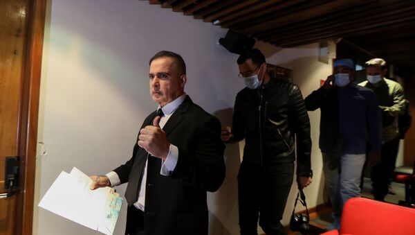 Venezuela's chief prosecutor Tarek William Saab arrives for a news conference a day after Venezuela's government said it foiled an attempted incursion by terrorist mercenaries from Colombia, Caracas Venezuela May 4, 2020 - Sputnik International