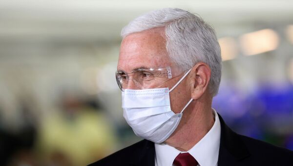 U.S. Vice President Mike Pence visits the General Motors Components Holding Plant that is manufacturing ventilators for use during the coronavirus disease (COVID-19) outbreak, in Kokomo, Indiana, U.S. April 30, 2020.  - Sputnik International
