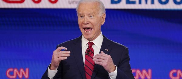 Vice President Joe Biden, participates in a Democratic presidential primary debate at CNN Studios, Sunday, March 15, 2020, in Washington.  - Sputnik International