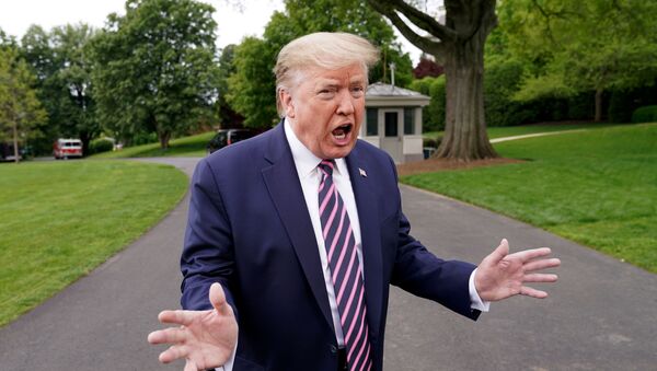 U.S. President Donald Trump speaks to reporters as he departs on travel to Phoenix, Arizona from the South Lawn of the White House in Washington, U.S., May 5, 2020 - Sputnik International