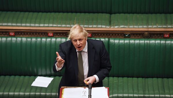 Britain's Prime Minister Boris Johnson speaks during the weekly question time debate in Parliament in London, Britain May 6, 2020 - Sputnik International