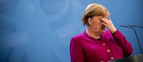 German Chancellor Angela Merkel gives a media statement after a video conference of EU leaders on the spread of the new coronavirus disease (COVID-19) in Berlin, Germany, April 23, 2020 - Sputnik International