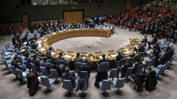 Members of the United Nations Security Council, with visiting German Foreign Minister Heiko Maas, convene a meeting on the nuclear non-proliferation treaty, Wednesday, Feb. 26, 2020, at U.N. headquarters - Sputnik International