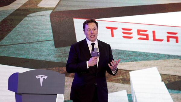 Tesla Inc CEO Elon Musk speaks at an opening ceremony for Tesla China-made Model Y program in Shanghai, China January 7, 2020 - Sputnik International