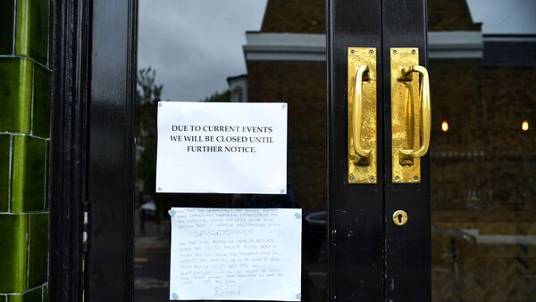 A sign is seen outside The Prince, a pub friends Dominic Townsend and Steve Pond share an apartment above and say are lucky enough to be stuck in during lockdown as the coronavirus disease (COVID-19) continues in London, Britain April 28, 2020. Picture taken April 28, 2020.   - Sputnik International