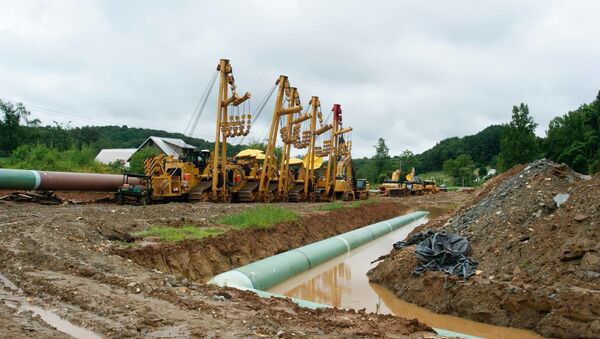The route of the Mountain Valley natural gas pipeline in Boones Mill, Virginia - Sputnik International