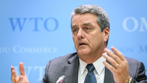 World Trade Organization (WTO) Director General Roberto Azevedo addresses a press conference following a WTO general council meeting on December 10, 2019 at the intergovernmental organization's headquarters in Geneva. - Sputnik International