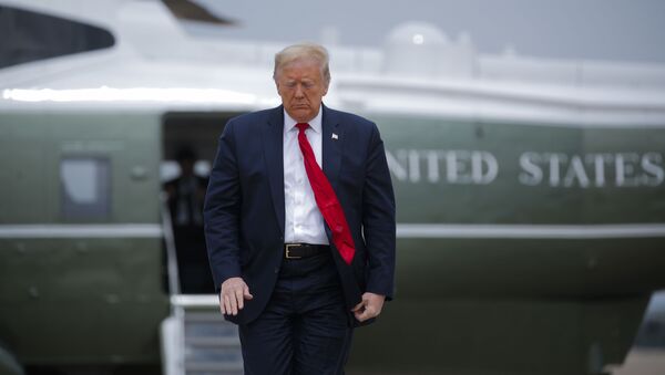 US President Donald Trump arrives at Joint Base Andrews in Maryland to board Air Force One on May 14, 2020. - Trump is traveling to Allentown, Pennsylvania, to tour a medical supply company. - Sputnik International