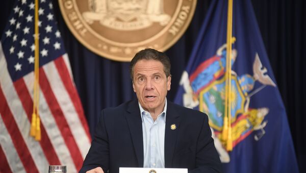 New York Governor Andrew Cuomo briefs the media during a coronavirus news conference at his office in New York City, Saturday, 9 May 2020. - Sputnik International