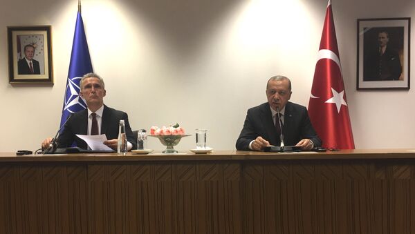 Turkish President Recep Tayyip Erdogan and NATO Secretary General Jens Stoltenberg in Brussels - Sputnik International