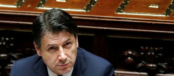 Italian Prime Minister Giuseppe Conte attends a session of the lower house of parliament on the coronavirus disease (COVID-19) in Rome, Italy April 21, 2020. - Sputnik International