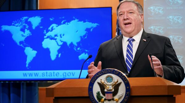 U.S. Secretary of State Mike Pompeo speaks about the coronavirus disease (COVID-19) during a media briefing at the State Department in Washington, U.S., May 6, 2020 - Sputnik International