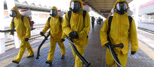 Disinfection of the Leningrad station in Moscow - Sputnik International
