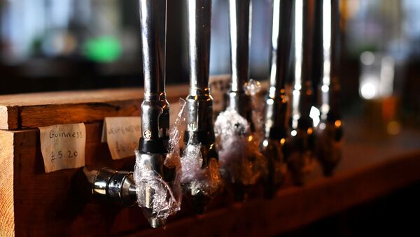 Some beer taps are covered at The Prince, a pub friends Steve Pond and Dominic Townsend share an apartment above and say are lucky enough to be stuck in during lockdown as the coronavirus disease (COVID-19) continues in London, Britain April 28, 2020. - Sputnik International