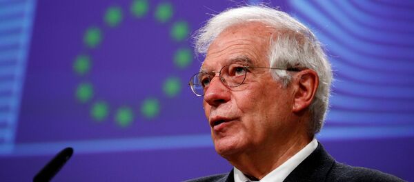 European High Representative for Foreign Affairs and Security Policy and Vice-President of the European Commission Josep Borrell, holds a virtual news conference on the approval of Operation Irini, at the European Commission in Brussels, Belgium March 31, 2020. European High Representative for Foreign Affairs and Security Policy and Vice-President of the European Commission Josep Borrell, holds a virtual news conference on the approval of Operation Irini, at the European Commission in Brussels, Belgium March 31, 2020. - Sputnik International
