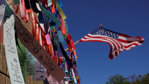 Prayer ribbons for the over 6,000 Massachusetts residents who have died from the coronavirus disease (COVID-19) hang at Grant AME Church in Boston, Massachusetts, U.S., May 22, 2020. - Sputnik International