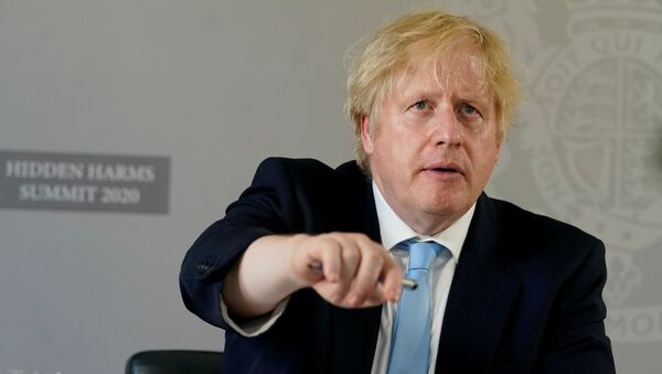 Britain's Prime Minister Boris Johnson opens the Hidden Harms Summit via Zoom from the White Room of 10 Downing Street during COVID-19 in London, Britain May 21, 2020.  - Sputnik International