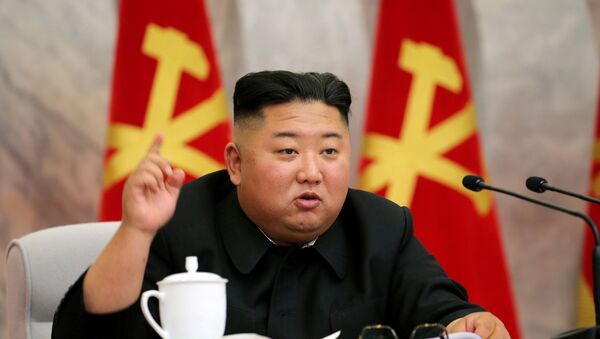 North Korean leader Kim Jong Un speaks during the conference of the Central Military Committee of the Workers' Party of Korea in this image released by North Korea's Korean Central News Agency (KCNA) on May 23, 2020. - Sputnik International