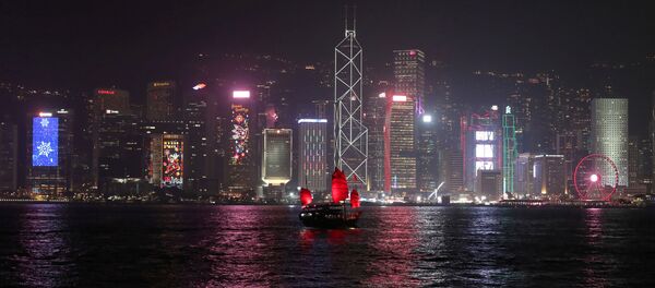 The Hong Kong skyline is lit up on Christmas Eve in Hong Kong, China, December 24, 2019 The Hong Kong skyline is lit up on Christmas Eve in Hong Kong, China, December 24, 2019 - Sputnik International