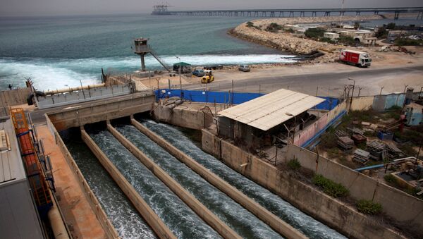 Brine water flows into the Mediterranean Sea after passing through a desalination plant in the coastal city of Hadera May 16, 2010 - Sputnik International