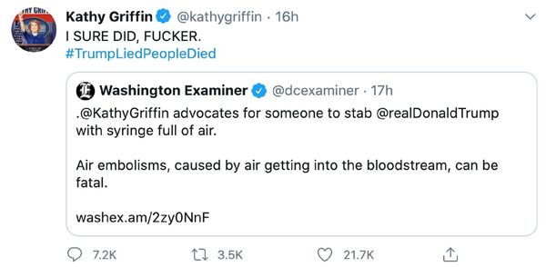 ‘I Sure Did, F**ker’: US Comedian Calling for Air-Filled Syringe on Trump Has Tweet Deleted - Sputnik International