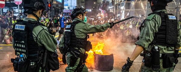 Police dispurse 'pro-democracy' demonstration in Hong Kong, China. Police dispurse 'pro-democracy' demonstration in Hong Kong, China. - Sputnik International