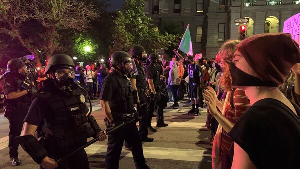 Demonstrators near the Capitol building in Denver, Colorado - Sputnik International
