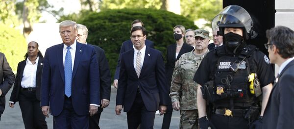 President Donald Trump departs the White House to visit outside St. John's Church, Monday, June 1, 2020, in Washington. President Donald Trump departs the White House to visit outside St. John's Church, Monday, June 1, 2020, in Washington. - Sputnik International