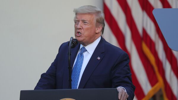 U.S. President Donald Trump delivers a statement on the ongoing protests over racial inequality in the wake of the death of George Floyd while in Minneapolis police custody, in the Rose Garden at the White House in Washington, U.S., June 1, 2020 - Sputnik International