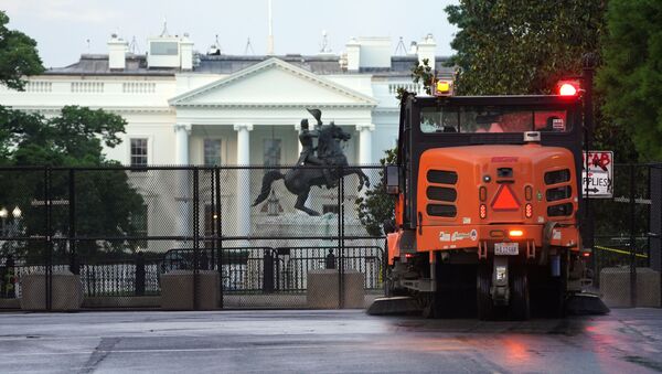 At sunrise, streets are cleaned in front of the White House after a night of protests for the death in Minneapolis police custody of George Floyd in Washington, U.S., June 4, 2020 - Sputnik International