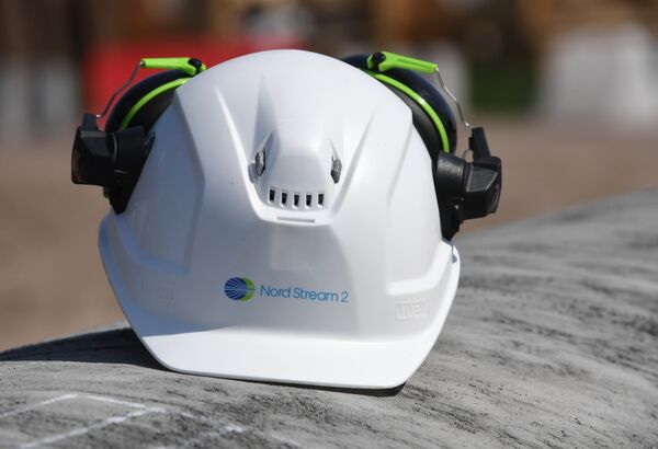 Helmet of a worker on the construction site of the Nord Stream-2 gas pipeline Helmet of a worker on the construction site of the Nord Stream-2 gas pipeline - Sputnik International