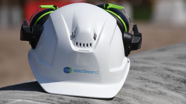 Helmet of a worker on the construction site of the Nord Stream-2 gas pipeline - Sputnik International